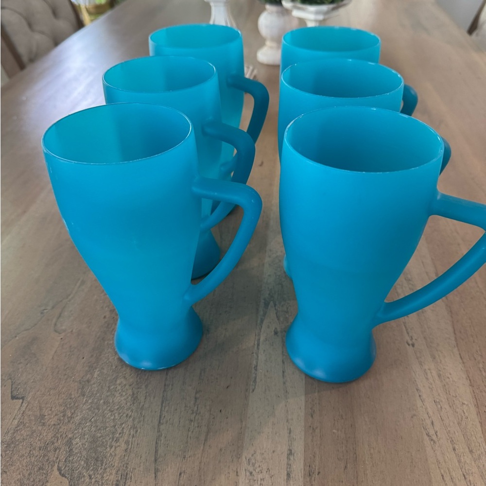 Blue 24 oz. Plastic Soda Mug Set of 6